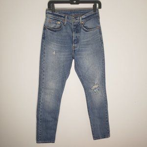 Levi's 501S High Waisted Distressed Skinny Jeans